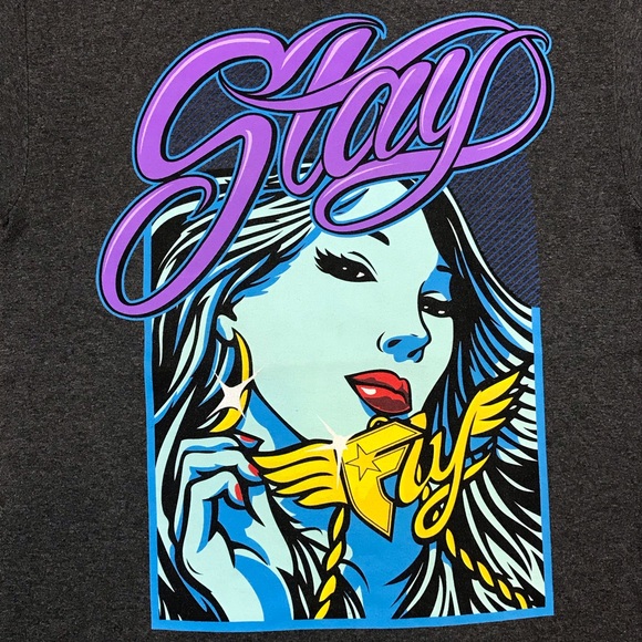 Famous Stars & Straps Men’s Vintage 2000’s Y2K Travis Barker Gray Slay T-Shirt M - Picture 2 of 4